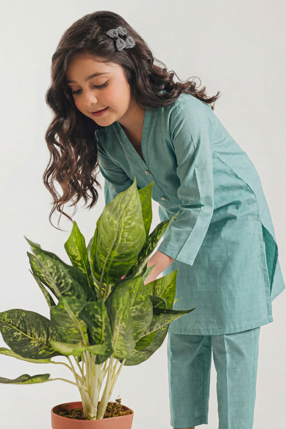 Stitched Cotton Jacquard 2 Piece (Shirt/trouser) For Kids