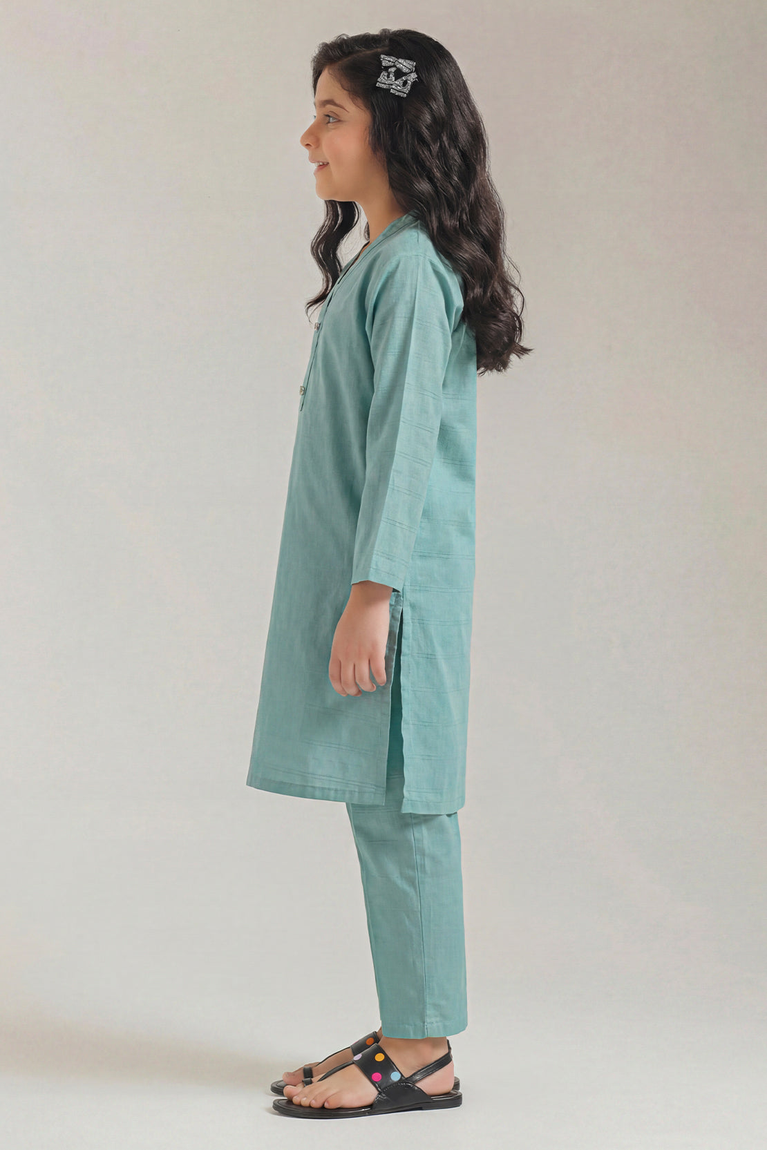 Stitched Cotton Jacquard 2 Piece (Shirt/trouser) For Kids