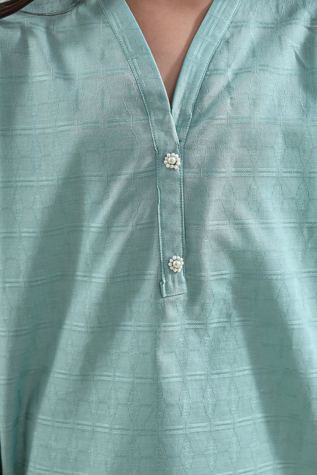 Stitched Cotton Jacquard 2 Piece (Shirt/trouser) For Kids