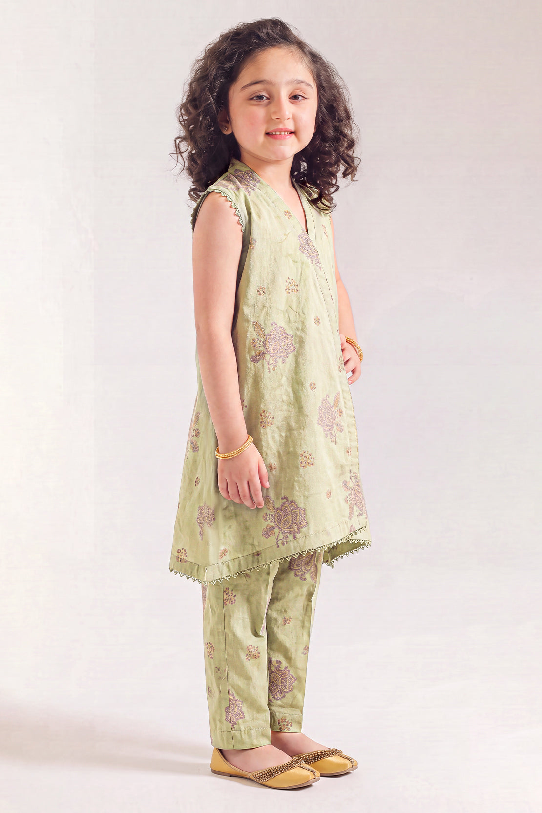 Stitched Cotton Jacquard 2 Piece (Shirt/trouser) For Kids