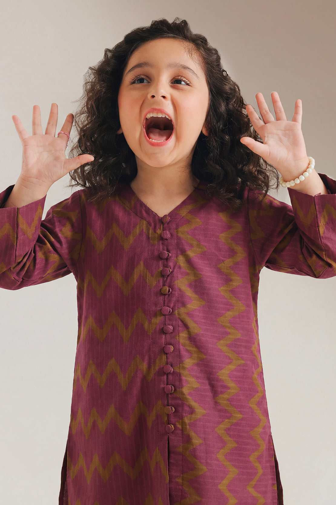 Printed Self Lawn Stitched 2 Piece (Shirt/Trouser) For Kids