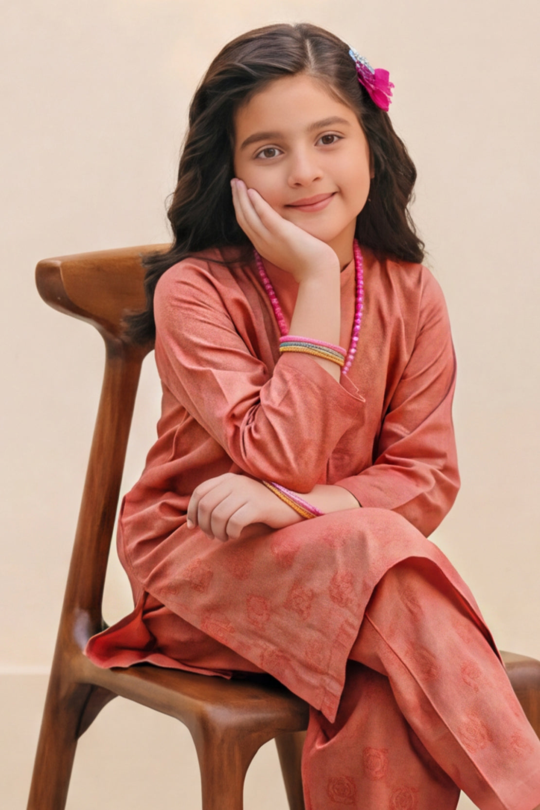 Stitched Cotton Jacquard 2 Piece (Shirt/trouser) For Kids
