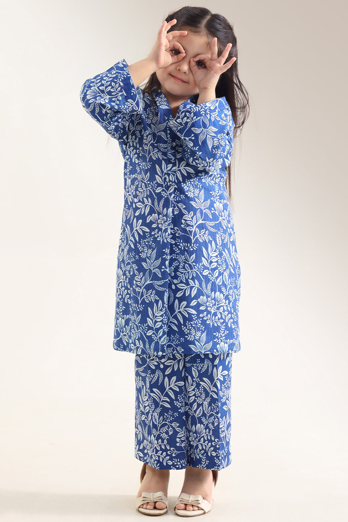Printed Self Lawn Stitched 2 Piece (Shirt/Trouser) For Kids