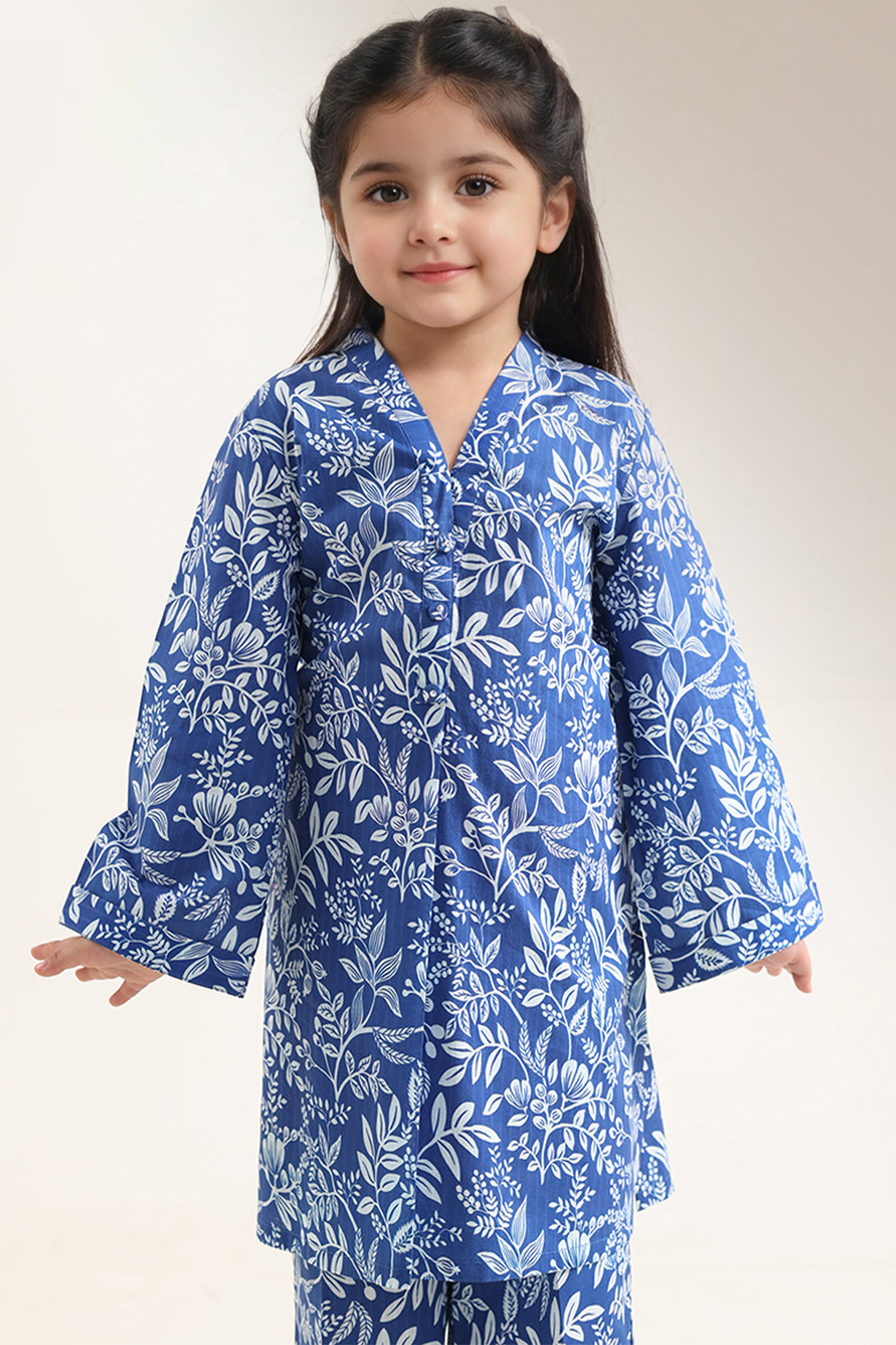 Printed Self Lawn Stitched 2 Piece (Shirt/Trouser) For Kids