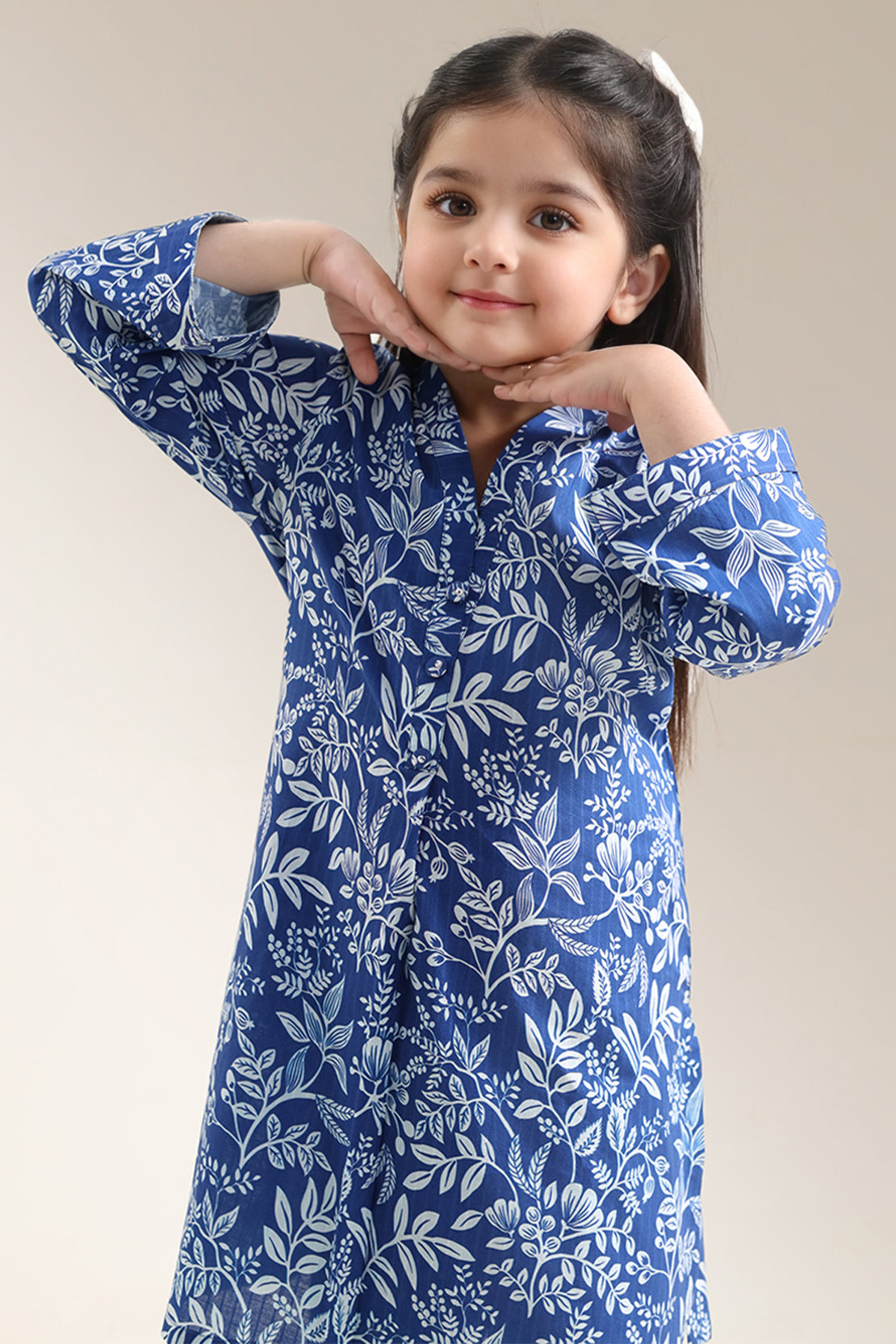 Printed Self Lawn Stitched 2 Piece (Shirt/Trouser) For Kids