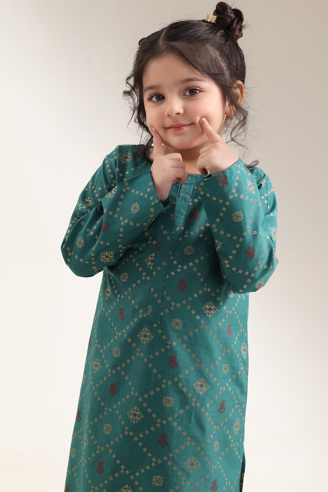 Stitched Cotton Jacquard 2 Piece (Shirt/trouser) For Kids