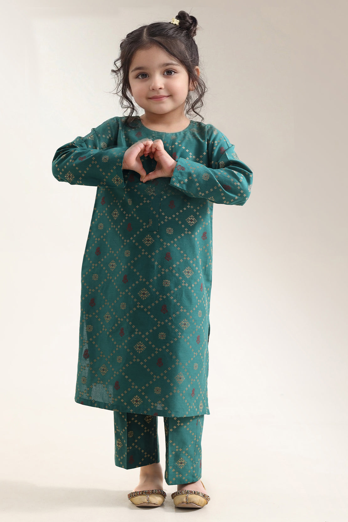Stitched Cotton Jacquard 2 Piece (Shirt/trouser) For Kids