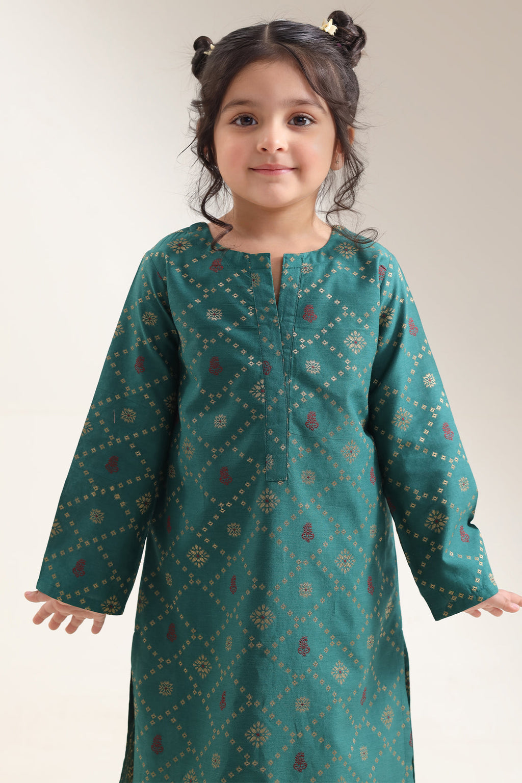 Stitched Cotton Jacquard 2 Piece (Shirt/trouser) For Kids