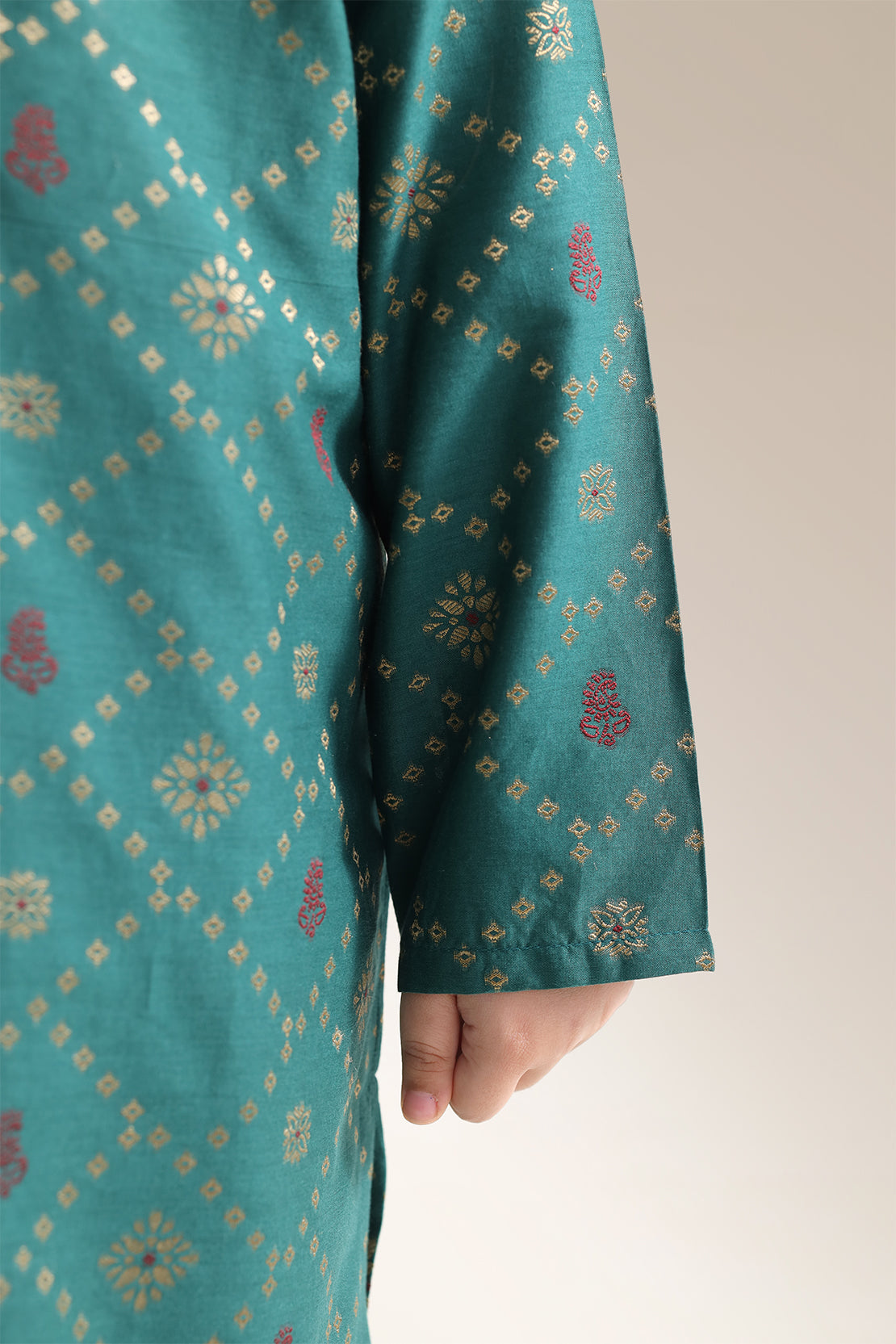 Stitched Cotton Jacquard 2 Piece (Shirt/trouser) For Kids