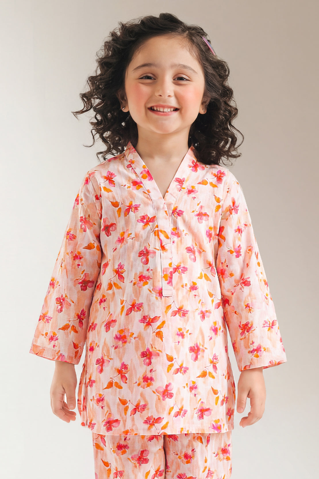 Printed Self Lawn Stitched 2 Piece (Shirt/Trouser) For Kids