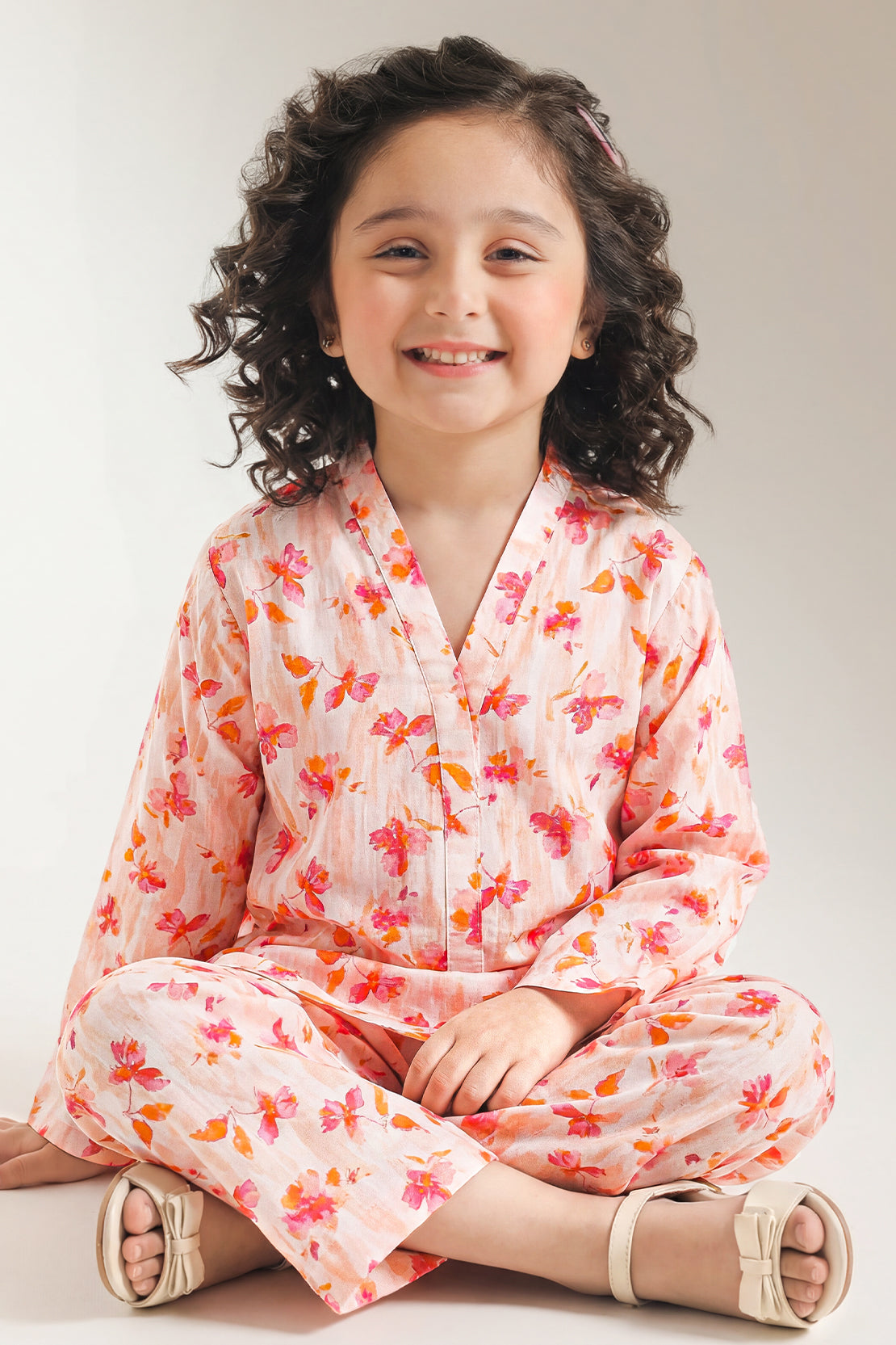 Printed Self Lawn Stitched 2 Piece (Shirt/Trouser) For Kids