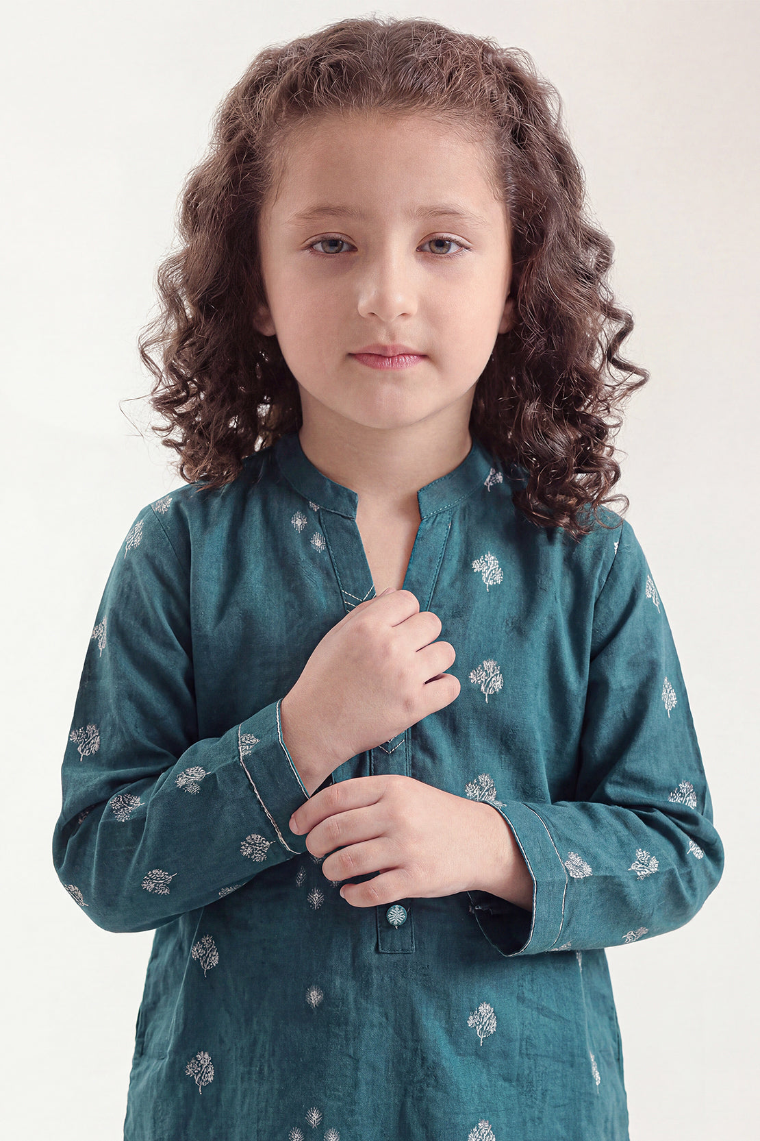Stitched Cotton Jacquard 2 Piece (Shirt/trouser) For Kids