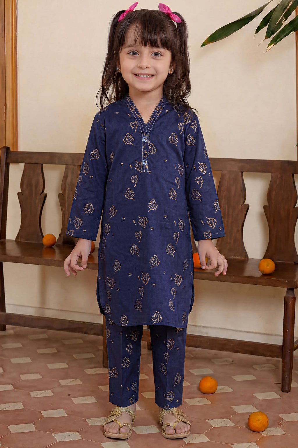 Stitched Cotton Jacquard 2 Piece (Shirt/trouser) For Kids