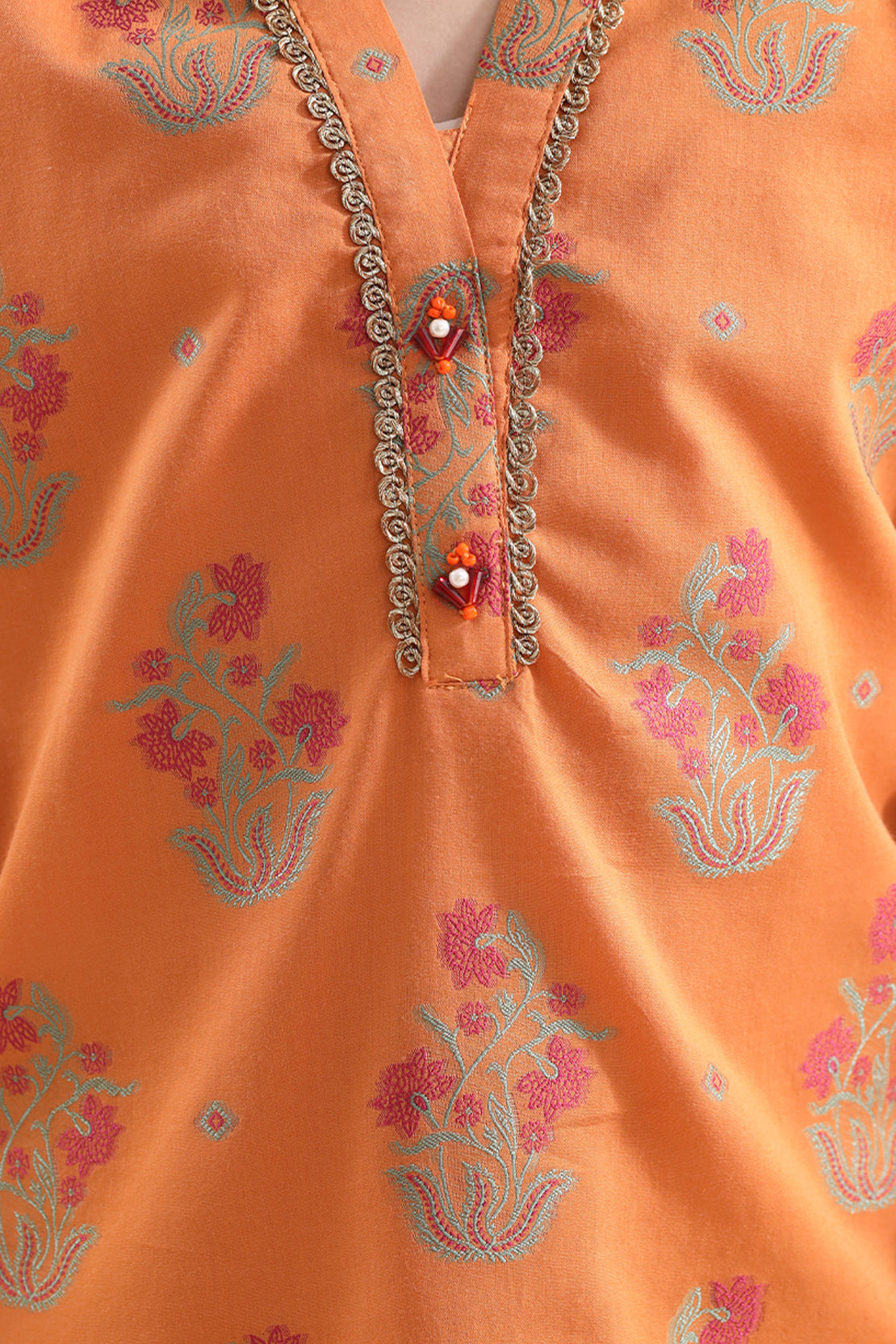 Stitched Cotton Jacquard 2 Piece (Shirt/trouser) For Kids