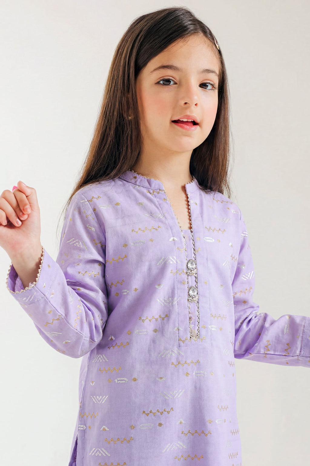 Stitched Cotton Jacquard 2 Piece (Shirt/trouser) For Kids