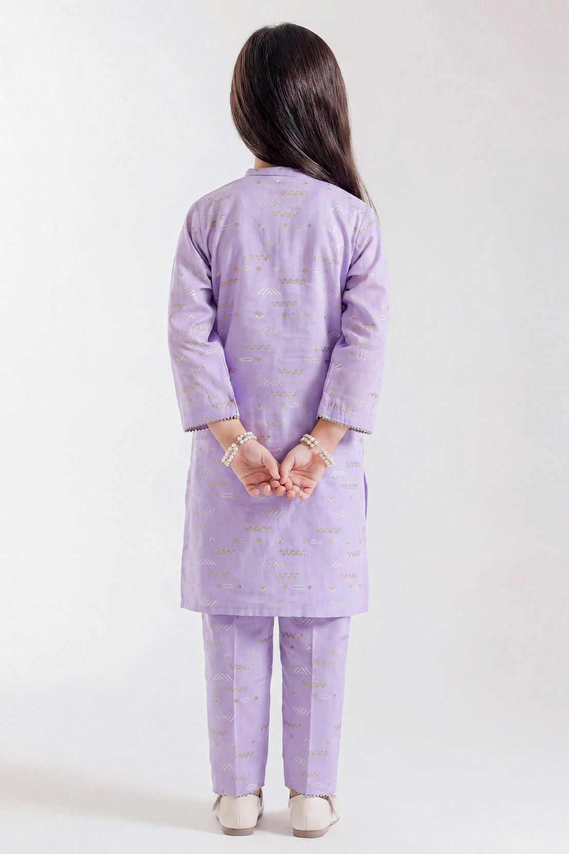 Stitched Cotton Jacquard 2 Piece (Shirt/trouser) For Kids