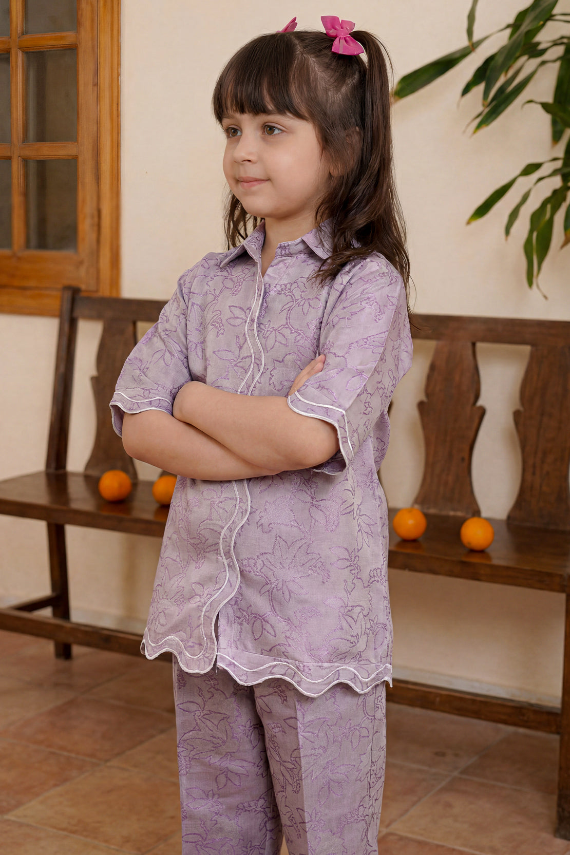 Stitched Cotton Jacquard 2 Piece (Shirt/trouser) For Kids