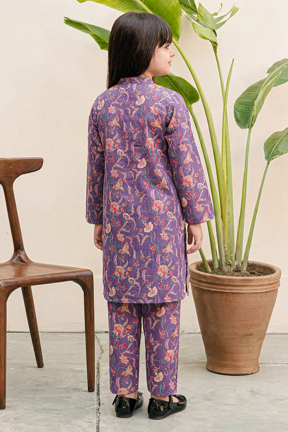 Printed Self Lawn Stitched 2 Piece (Shirt/Trouser) For Kids