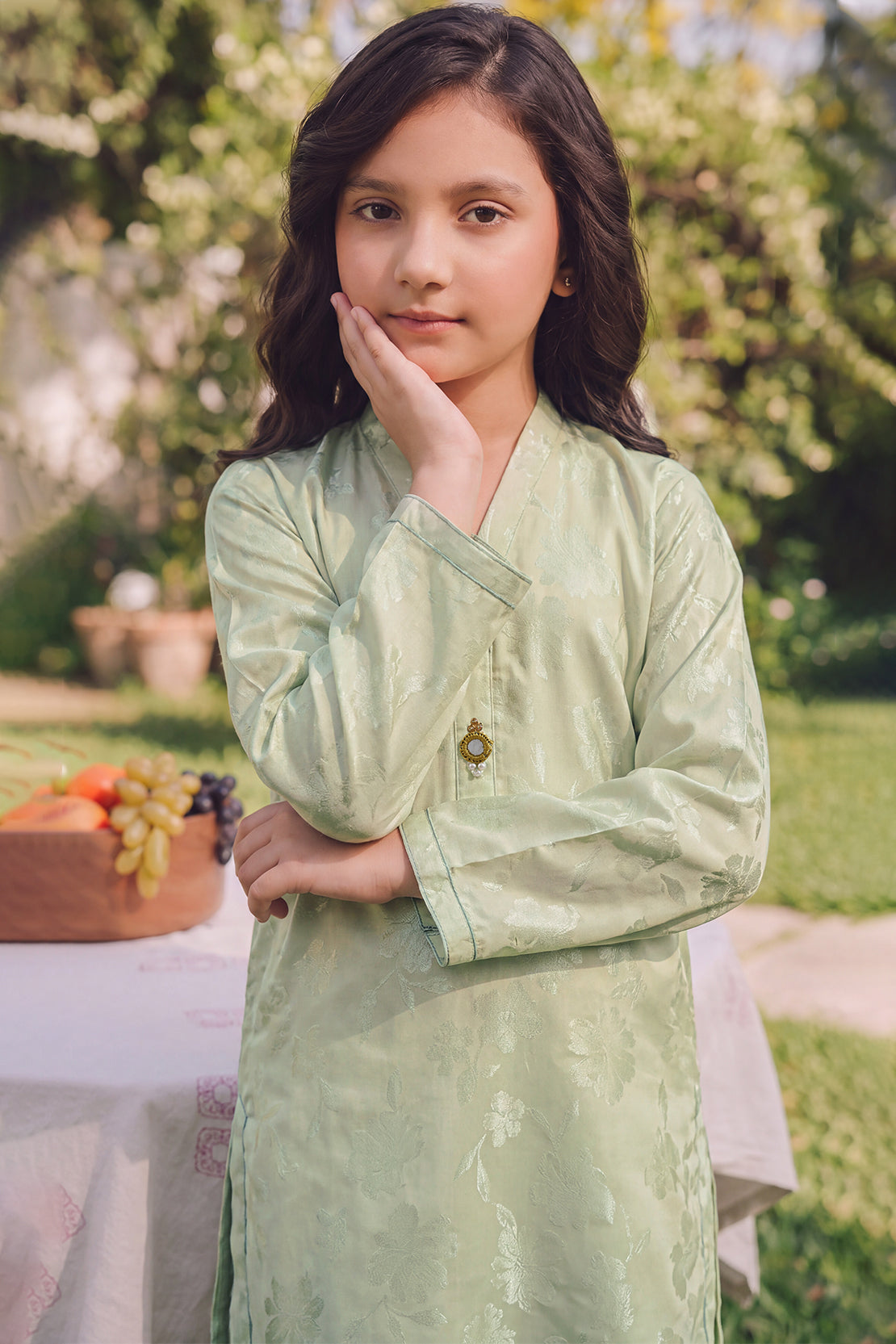 Stitched Cotton Jacquard 2 Piece (Shirt/trouser) For Kids