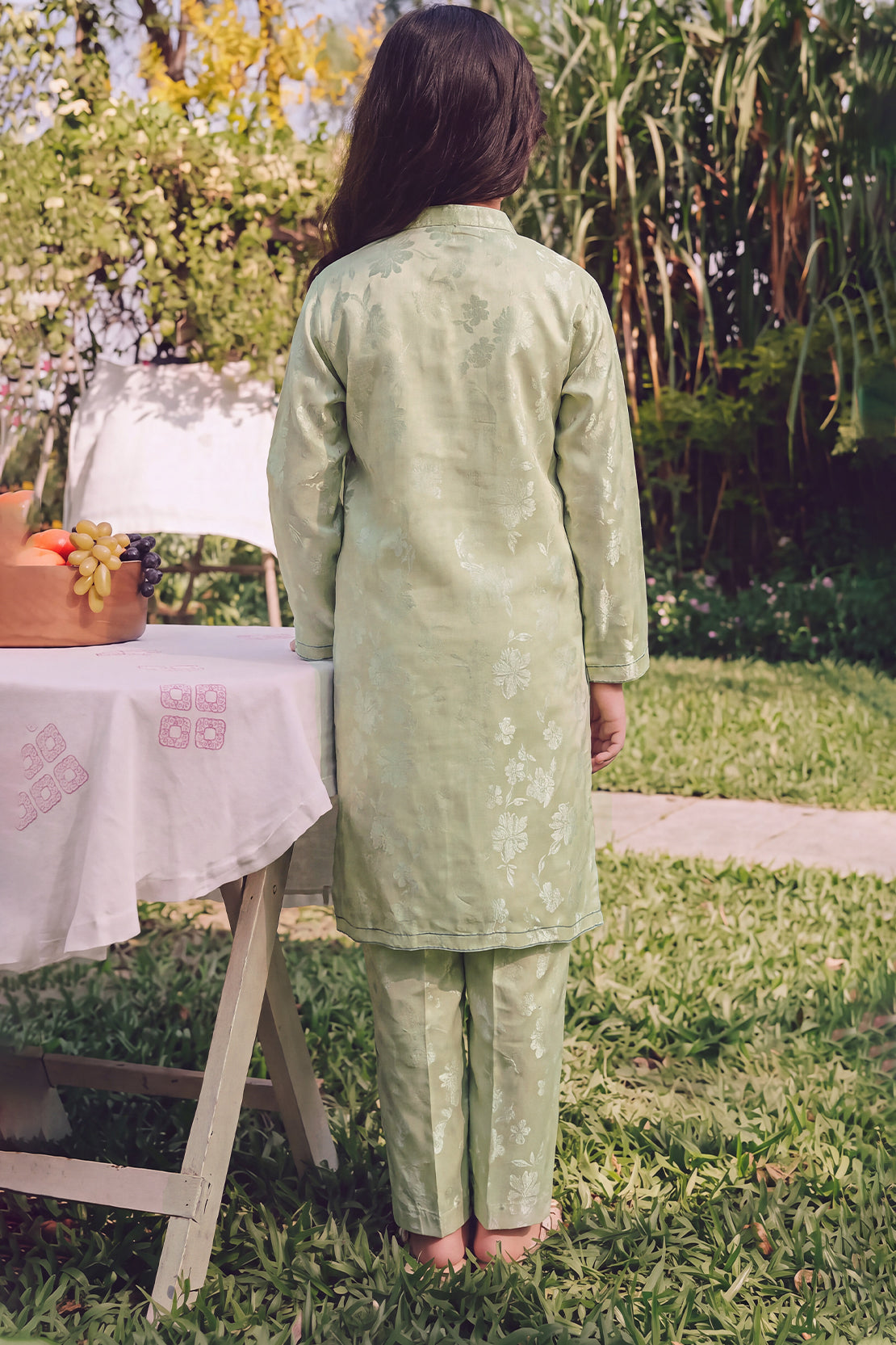 Stitched Cotton Jacquard 2 Piece (Shirt/trouser) For Kids