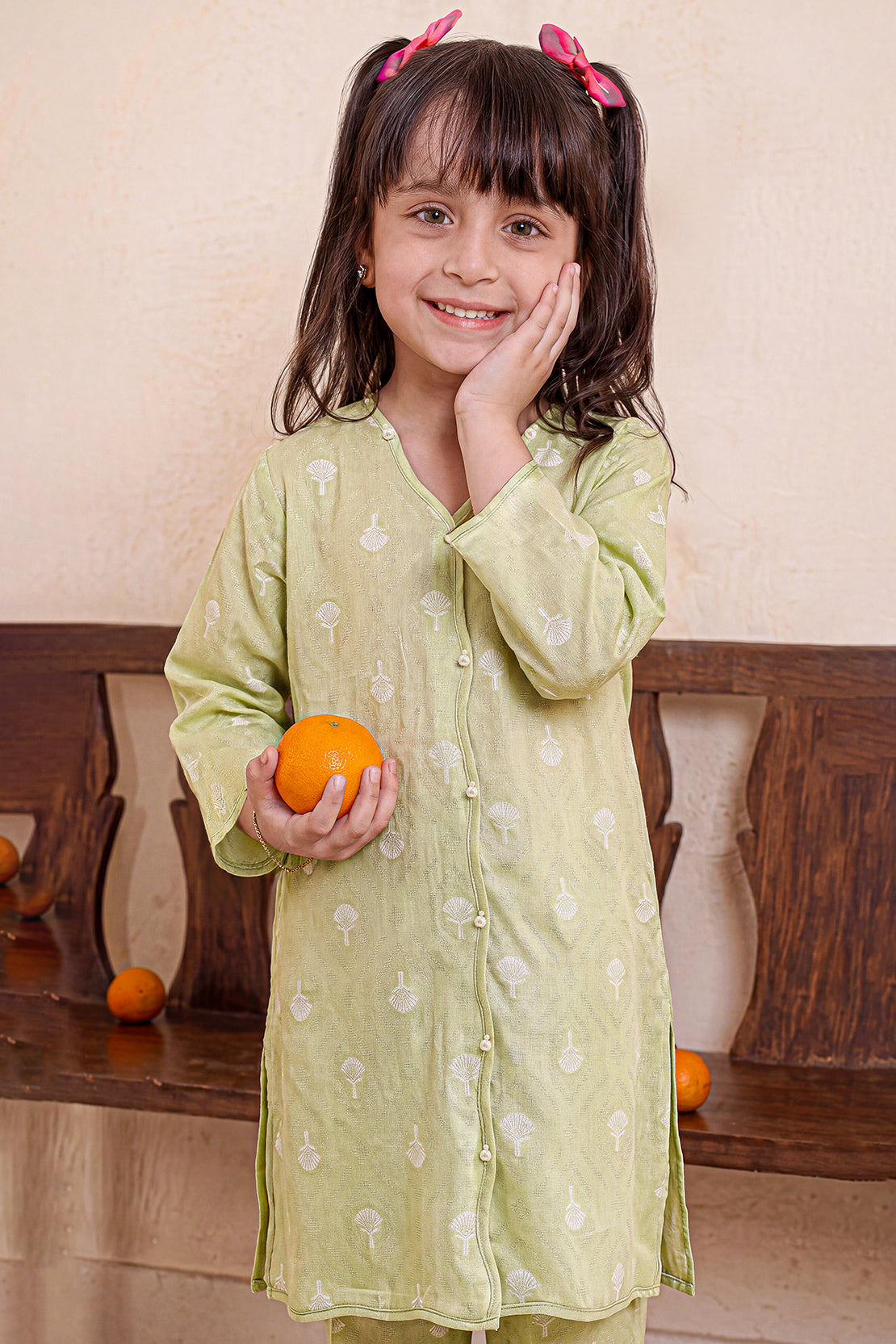 Stitched Cotton Jacquard 2 Piece (Shirt/trouser) For Kids