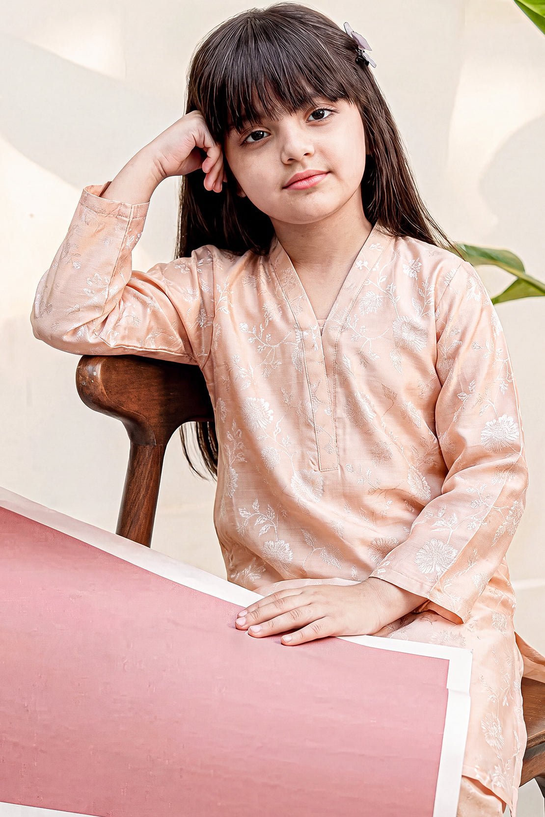 Stitched Cotton Jacquard 2 Piece (Shirt/trouser) For Kids