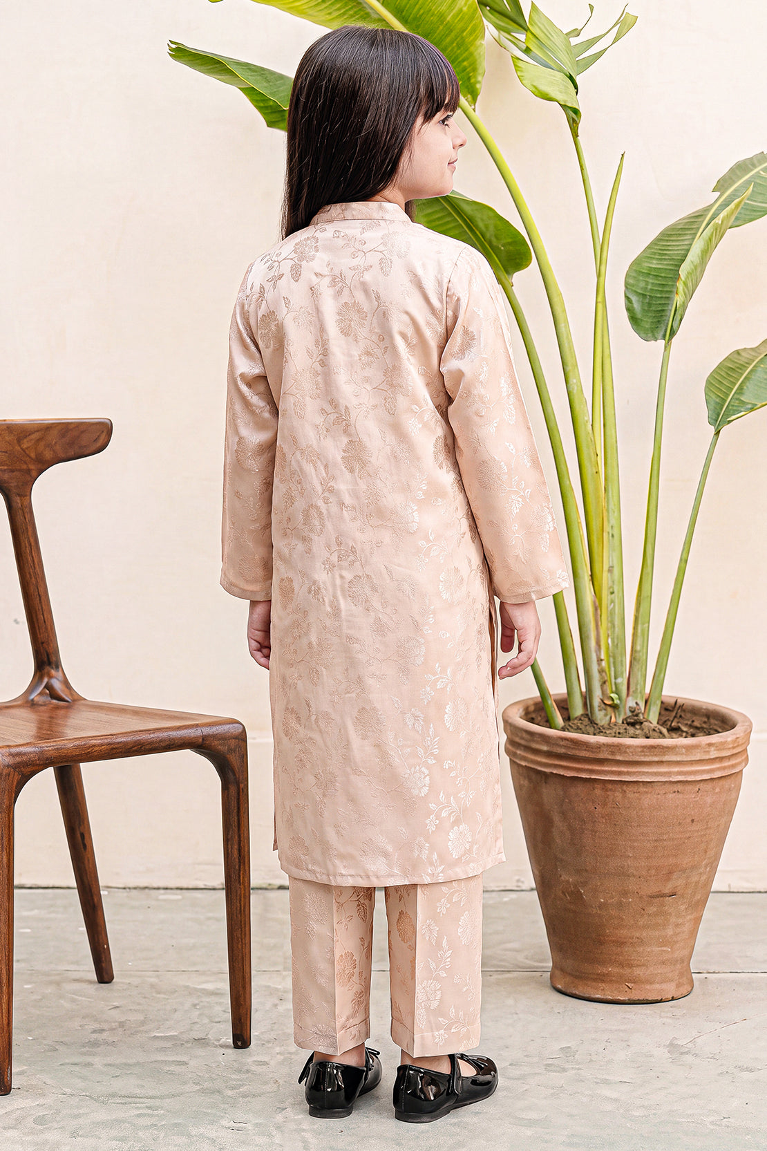 Stitched Cotton Jacquard 2 Piece (Shirt/trouser) For Kids