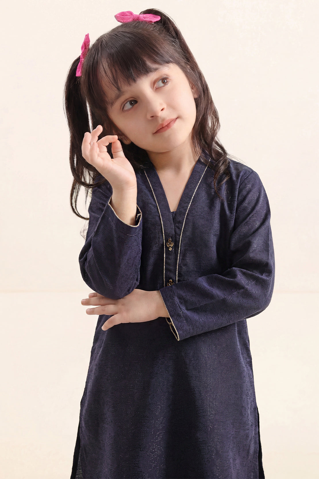 Stitched Cotton Jacquard 2 Piece (Shirt/trouser) For Kids