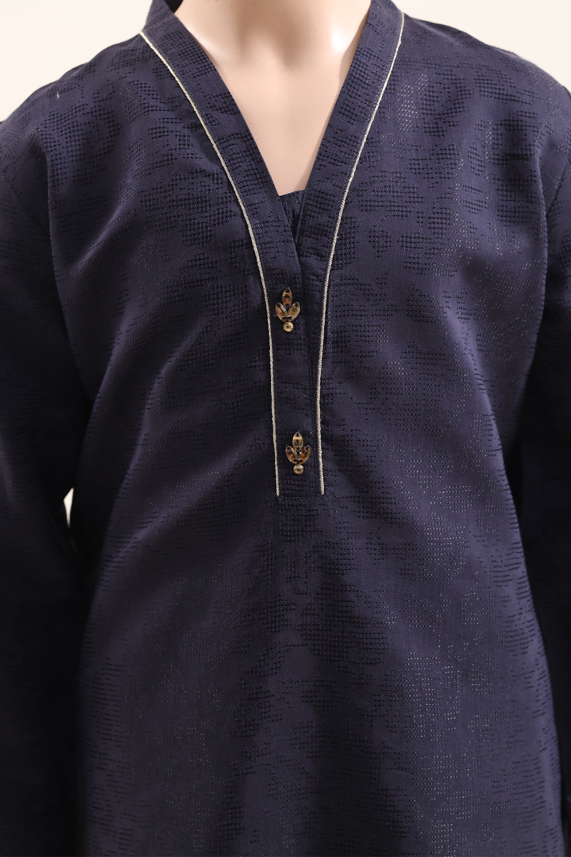 Stitched Cotton Jacquard 2 Piece (Shirt/trouser) For Kids