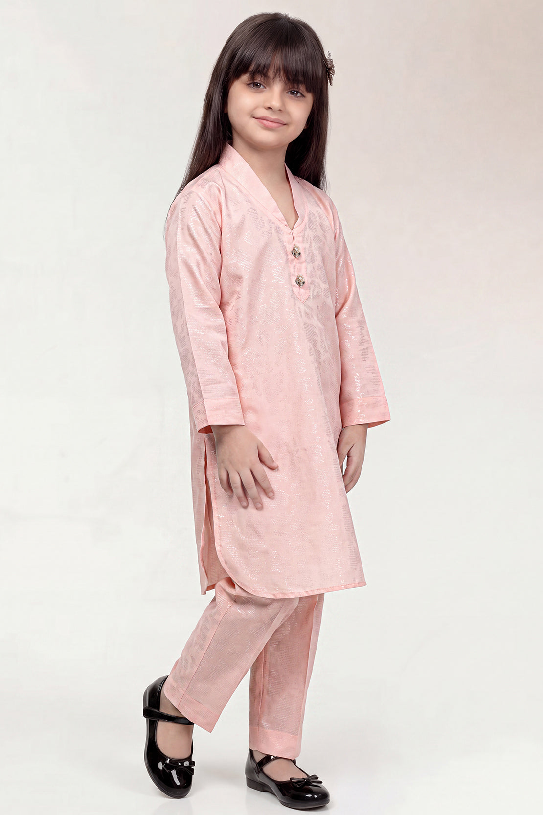Stitched Cotton Jacquard 2 Piece (Shirt/trouser) For Kids