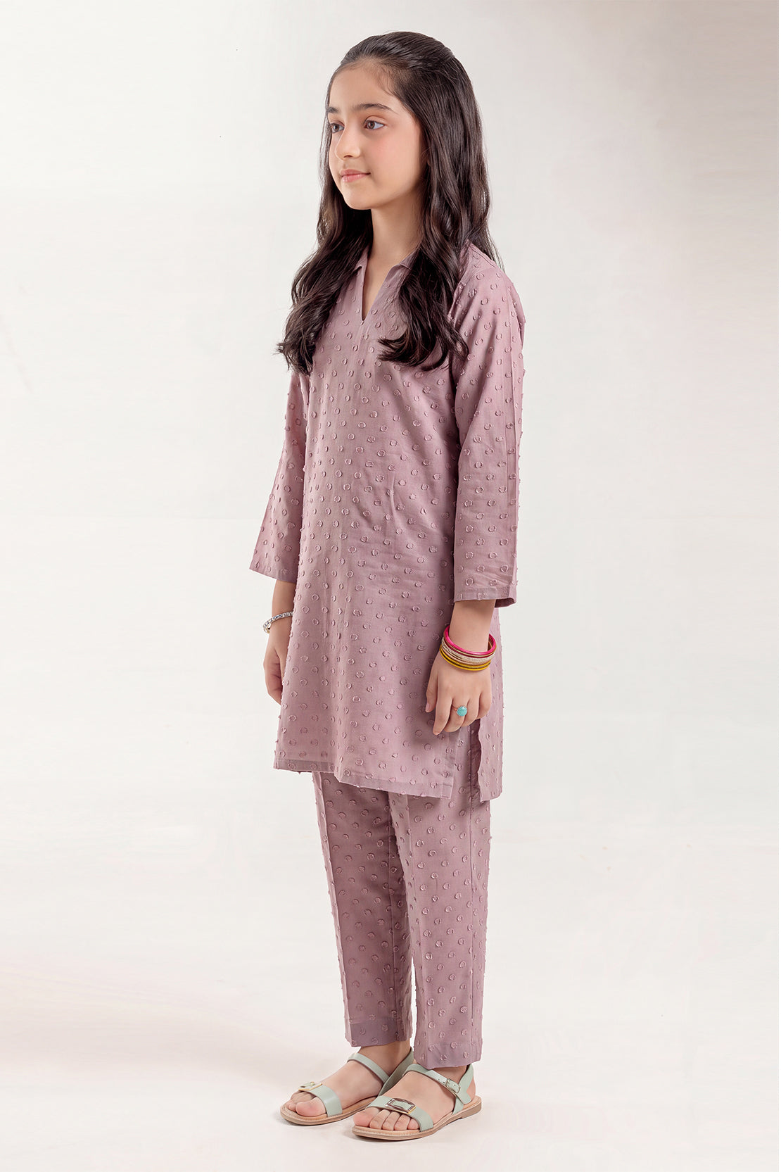 Stitched Cotton Jacquard 2 Piece (Shirt/trouser) For Kids