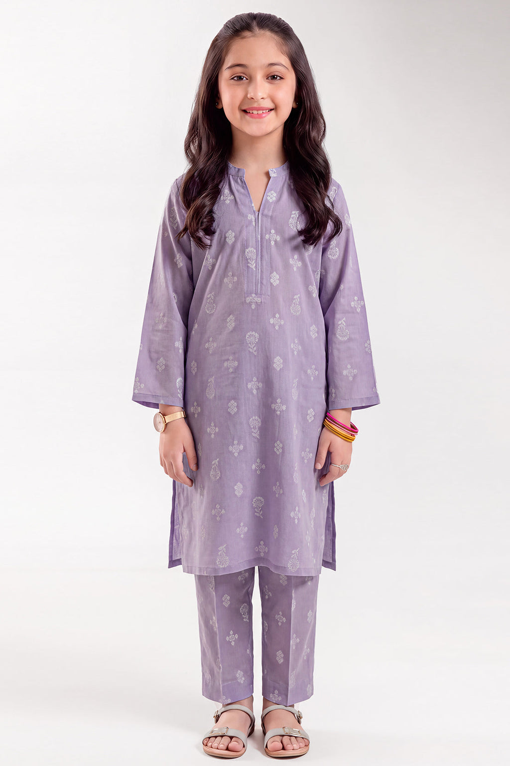 Stitched Cotton Jacquard 2 Piece (Shirt/trouser) For Kids