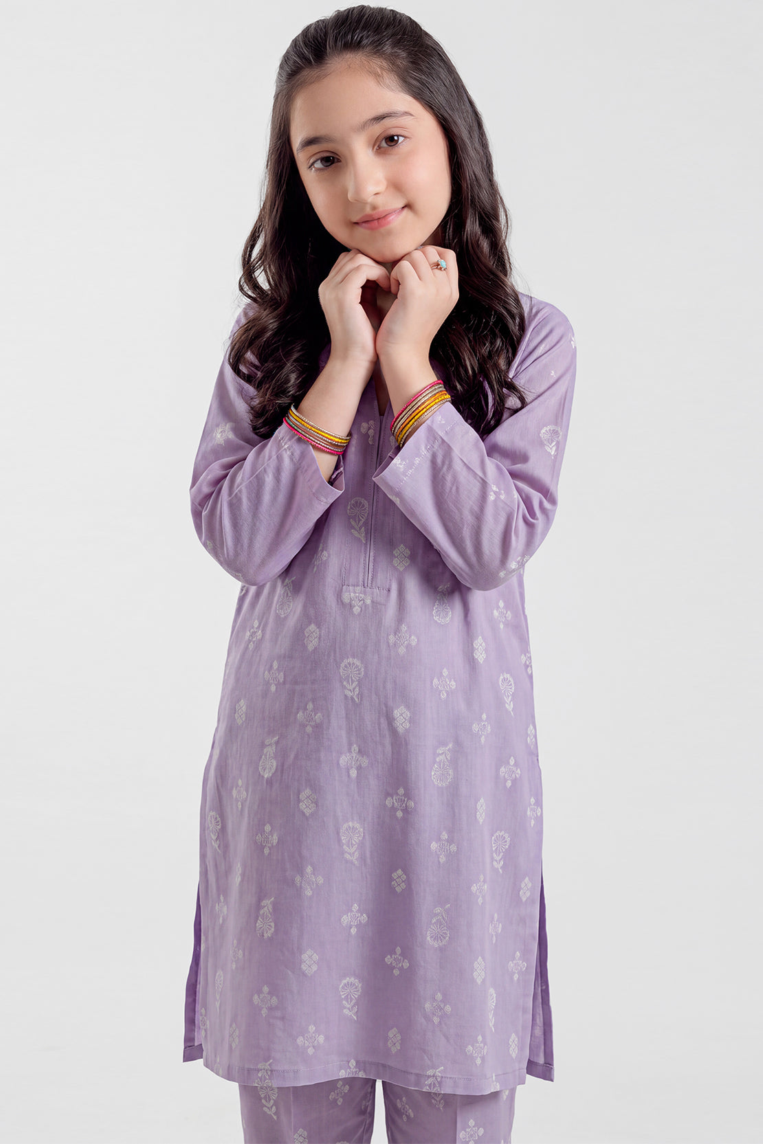 Stitched Cotton Jacquard 2 Piece (Shirt/trouser) For Kids