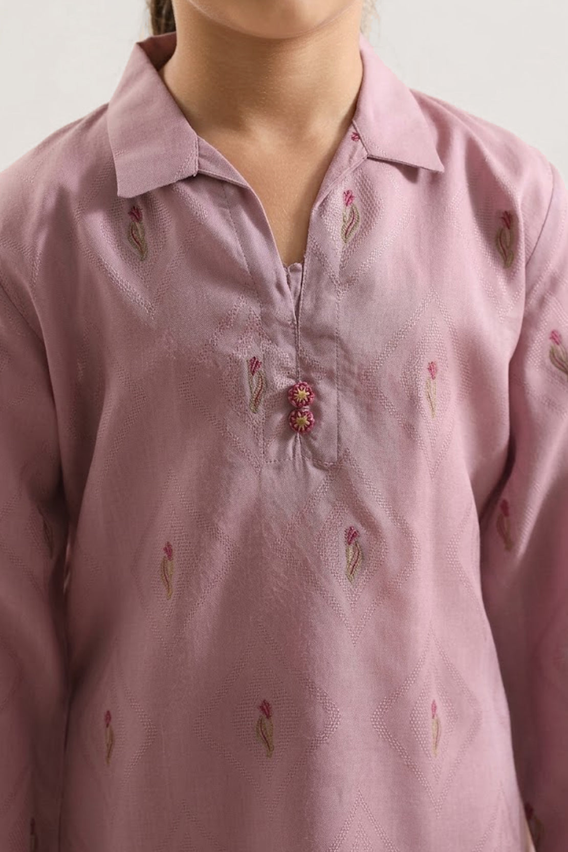 Stitched Cotton Jacquard 2 Piece (Shirt/trouser) For Kids