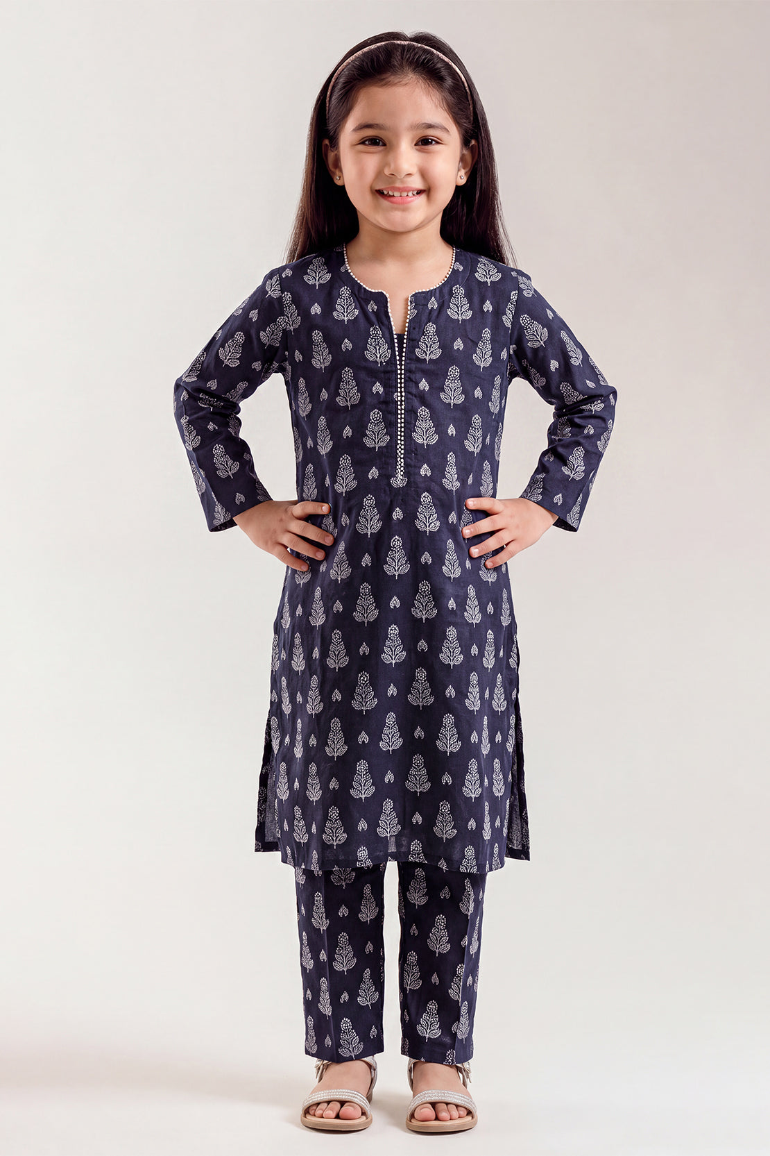 Stitched Cotton Jacquard 2 Piece (Shirt/trouser) For Kids