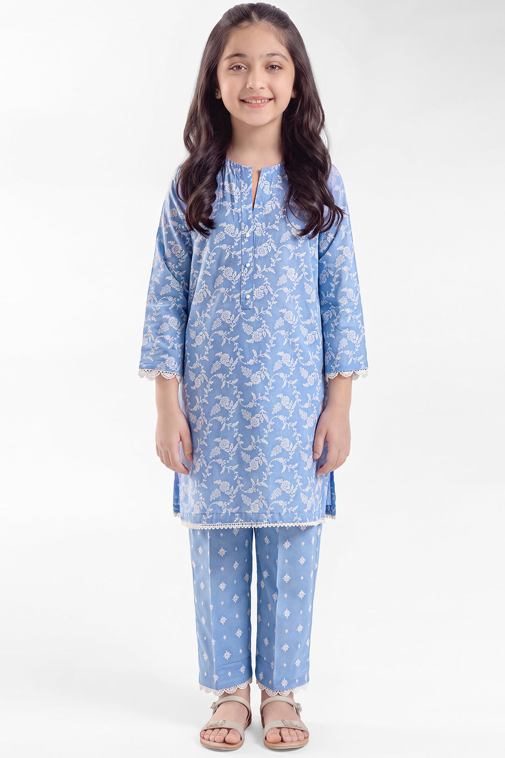 Printed Lawn Stitched 2 Piece (Shirt/Trouser) For Kids