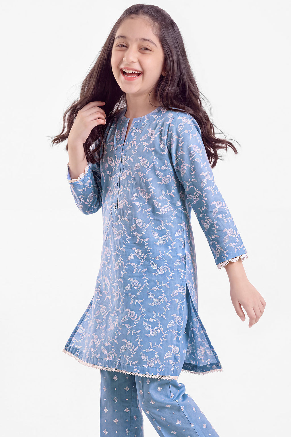 Printed Lawn Stitched 2 Piece (Shirt/Trouser) For Kids