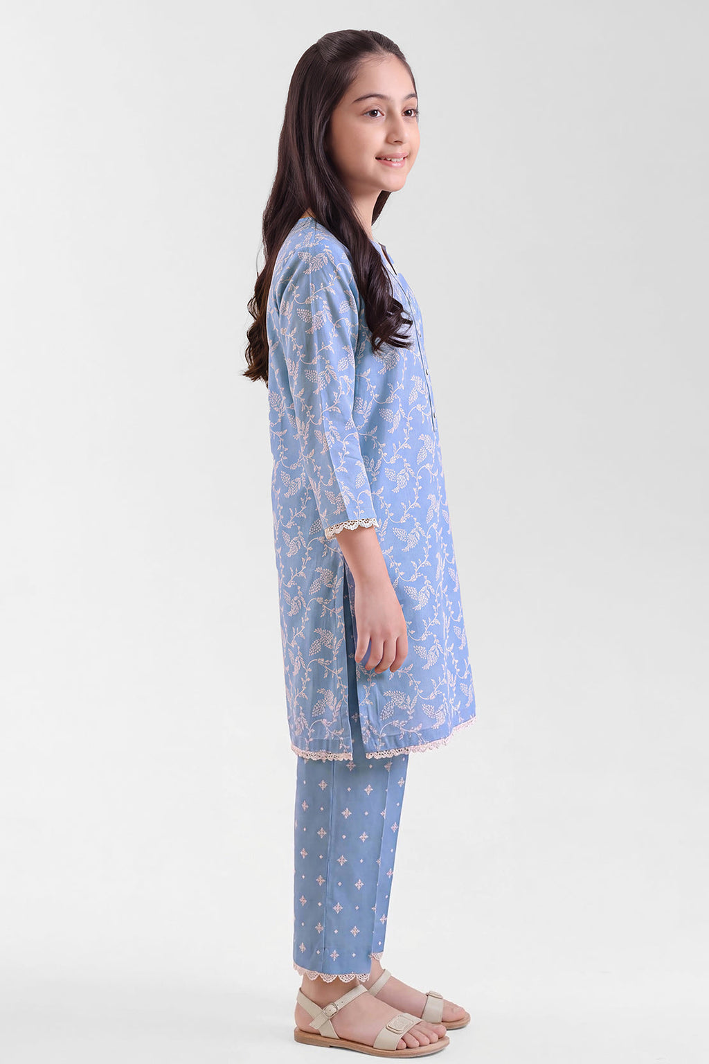 Printed Lawn Stitched 2 Piece (Shirt/Trouser) For Kids
