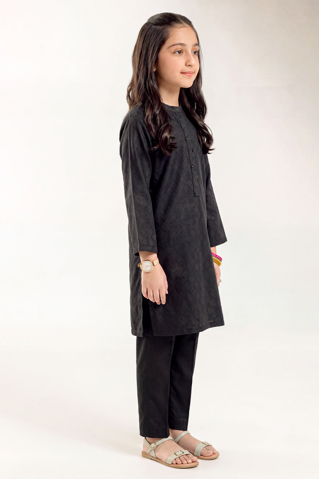 Stitched Cotton Jacquard 2 Piece (Shirt/trouser) For Kids